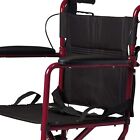 Medline Lightweight Foldable Transport Wheelchair W  Handbrakes 12  Wheels Red