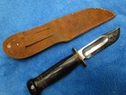Vintage Original Ww2 Period Us Marble s 5  Blade Ideal Knife And Leather Sheath