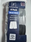 George Men s 6 Pack Boxer Briefs Black grey   Size 2xl New