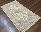 Indo Per sian Rug 3x5  Wool  Vintage  Floral Medallion  Light Colors