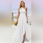 Wear Your Love White One Shoulder Prom Wedding Gown Size 8-10 Nwt