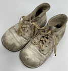 1940   s Pair Of Baby Shoes Leather Vintage Antique Unisex Toddler Infant