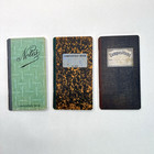 3 Vintage Style Pocket Notebooks Lined Plain Graph Pages