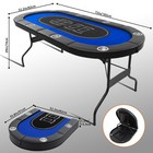 Waterproof Poker Game Table For 8 Players  Premium Home Card Desk W  Cup Holders