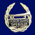 Honor Guard-taps Bugler Leaf Pin  1-1 8   Crafted With 10k Gold Plated   142