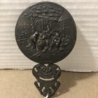 Antique Art Nouveau Dutch Silver Vanity Mirror Repouse Folk Art
