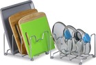 Cabinet Bakeware Organizer Rack Holder  2 Pack  Silver   For Kitchen  Pantry