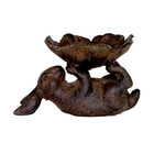 Cast Iron Bunny Rabbit Flower Bird Seed Feeder  Vintage Garden 6 25  X 4 125 