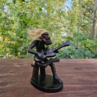 Hand Carved Tribal Tiki Figurine Guitar Player Primitive Wood Musician Sculpture