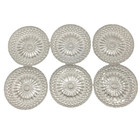 Set 6 Vintage Italia Clear Glass Coasters Flower   Diamond Pattern 3 75  Wide
