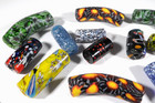 Millefiori Mosaic Style Elbows Venetian  African Trade Beads Lot