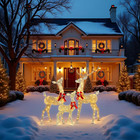 Yuletime 3-piece 2 5d Christmas Reindeer Family  66-in Lighted Glitter Deer