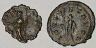 Two Roman Bronze Coins  Victorinus salus 253   260  And Gallienus jupiter 253   268