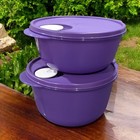 Tupperware Set 2  Round Crystalwave Microwave Container 6  8 Cup New    