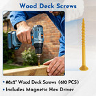  8 X 2 Deck Screws Wood Screws  Torx Flat-head Exterior Screws  T25 Star Bit Inc