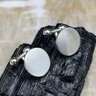 New  925 Sterling Silver Round Blank Cufflink Settings Engravable Pad Findings