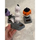 Set Of 3 Halloween Solar Powered Dancing Bobbleheads Frankenstein Skull Pumpkin