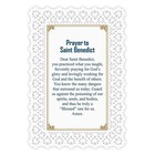 St  Benedict Prayer Laminated Lace Holy Card