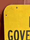 Vintage Yellow Us Government Property No Trespassing Metal Sign 18 X 12 Man Cave