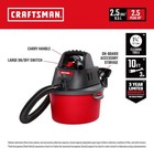 2 5 Gal 2 5 Hp Wet Dry Shop Vacuum Cmxevbe17250 With Attachments