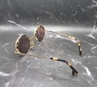 Vtg 1980s Alain Mikli Hand Made In Paris Round Sunglasses Gold   Tortoise Frame