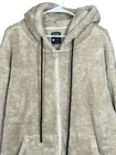 Youngla Fleece Sherpa Teddy Bomber Jacket Mens Xl Hooded Oversized Cream