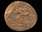 Ancient Roman Republic Coin C Licinius L F Macer Ar Denarius Minerva In Quadriga