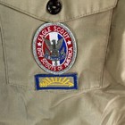 Vintage 80 s Boy Scouts Of America 1608 Shirt L Patched Badged Eagle Kaki