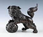 Beautiful Japanese Legendary Bronze Figure Good Atmosphere Leo Komainu