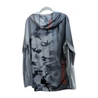 Simms Mens L Grey Camo Solarflex Fishing Hoodie Upf 50 Long Sleeve Shirt