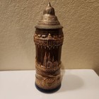 1l German Ceramic Beer Stein 10   West Germany With Pewter Lid  Koln  A rhein