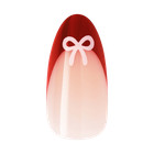 Kiss 32 Glue On Nails Valentines Day Falling Forever Med Almond Red French Tips