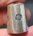 David Scott Walker Hallmarked Silver Thimble -sheffild- Agate Stone On Top