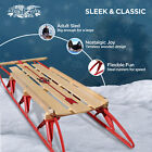 Flexible Flyer Metal Runner Steel wood 60  Long Snow Slider Sled For Kids  Red