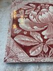 Fabulous Red Victorian Floral 6    Tile 1880s