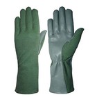 Tactical Nomex Flight Flyers Pilot Fire Resistant Leather Gloves-green S-xl