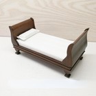 1 12 Scale Dollhouse Miniature Vintage Wood Single Bed Furniture Accessories