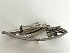 Antique Vintage Deco 950 Sterling Silver   Pearl Chinese Bamboo Pin Brooch