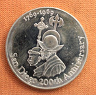 1969 200th San Diego Anniversary  900 Silver Commemorative Medal