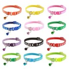 Adjustable Nylon Cat Collar With Bell For Cat Kitten Small Dog Paw Cute
