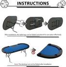 Oval Poker Table Texas Holdem Table For 10 Players W  Cup Holders  foldable Legs