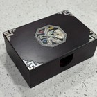 Korean Wooden Mother Of Pearl Cards Box Holder Case Trinkets Gift Birds Lined