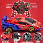 Spider Rc Transform Robot Car     1 18 Remote Control Supercar With Led Lights