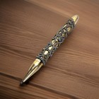 Vintage Gold Tone Filigree Mini Mechanical Pencil With Black Rhinestones 1950 s
