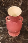 Vintage Royal Copley Dusty Pink Art Deco Vase Gold Trim Handles And Rim 6  Tall