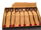 Antiq Rare 8 Plummer Ltd Square Tip 4 5 silver Jellyjam Spoons Bakelite Ball Uk