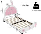 Twin Bed Frames For Girls Kids  Platform With Ribbit Shaped Upholstered Headboar