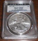 2017- p  American Silver Eagle Pcgs Ms69 Premier - Struck At Philadelphia Toned