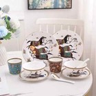 Hermes Horse Series 10pcs Porcelain Cups  Saucers  Bowls And Spoons Gift Set