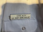 Vtg Us Coast Guard Auxiliary Plastic Name Tag Plate   Flying Cross Shirt Sz 17